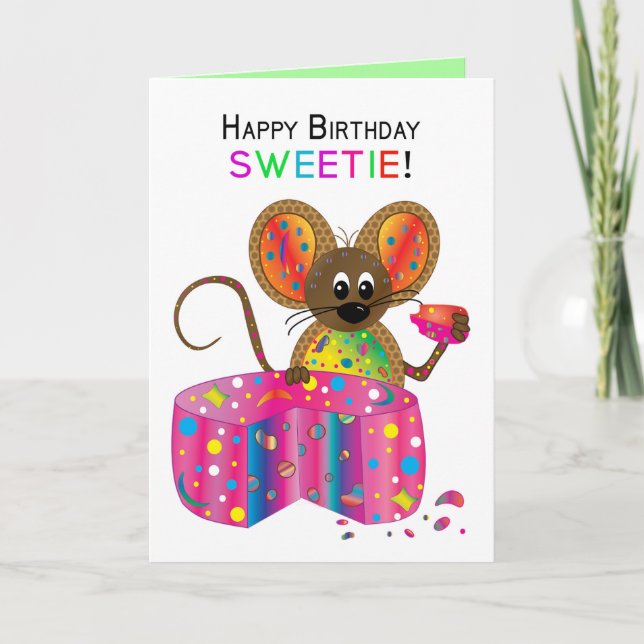 Geburtstag, Schweden, Maus, Kaleidoskop-Sammlung Karte (Vorderseite)