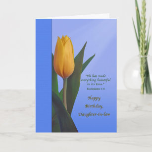 Geburtstag, Schwiegertochter, Golden Tulip Blume Karte