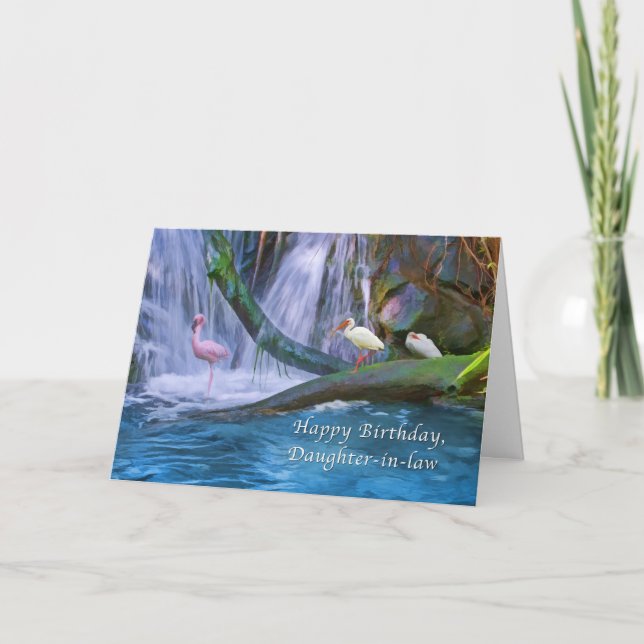 Geburtstag, Schwiegertochter, tropischer Wasserfal Karte (Vorderseite)