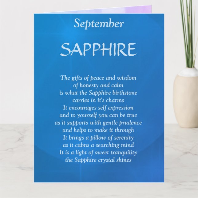 Geburtstag September Sapphire Gruß Karte (Vorderseite)