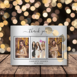 Geburtstag Silbereukalyptus Gold Foto vielen Dank Dankeskarte