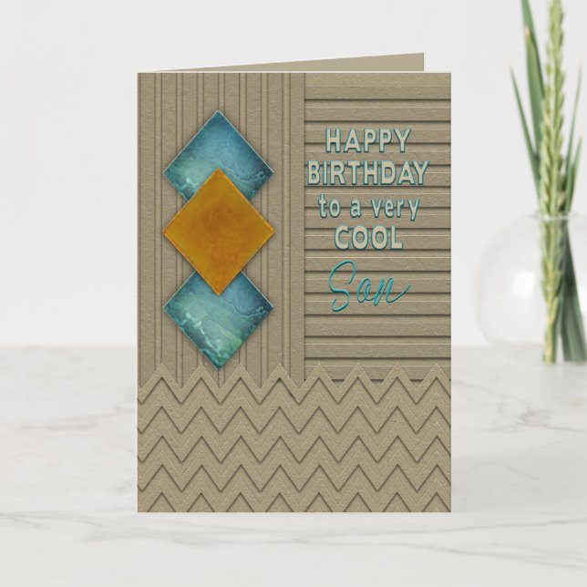 Geburtstag, Sohn, modernes Beschaffenheit Karte (Vorderseite)