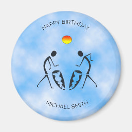 Geburtstag, Sonnige Feier Silhouette Tänzer Magnet