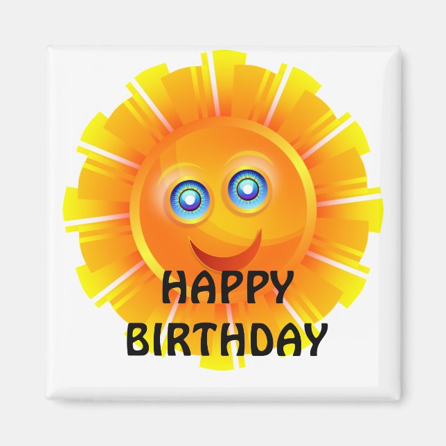 GEBURTSTAG: Sonniger Geburtstag Magnet (Vorne)