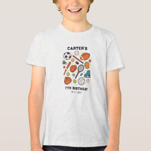 Geburtstag Sport-Spielzeit All-Star Kindersport Tri-Blend Shirt