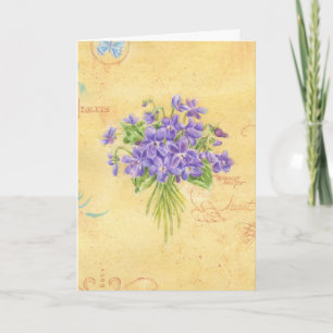 Geburtstag Sweet Violets Bouquet Grußkarte Karte