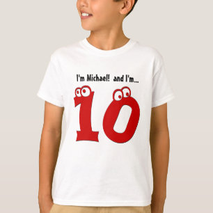 Geburtstag-T-Shirt für zehn Jährig-Spaß-Rot-Zah T-Shirt