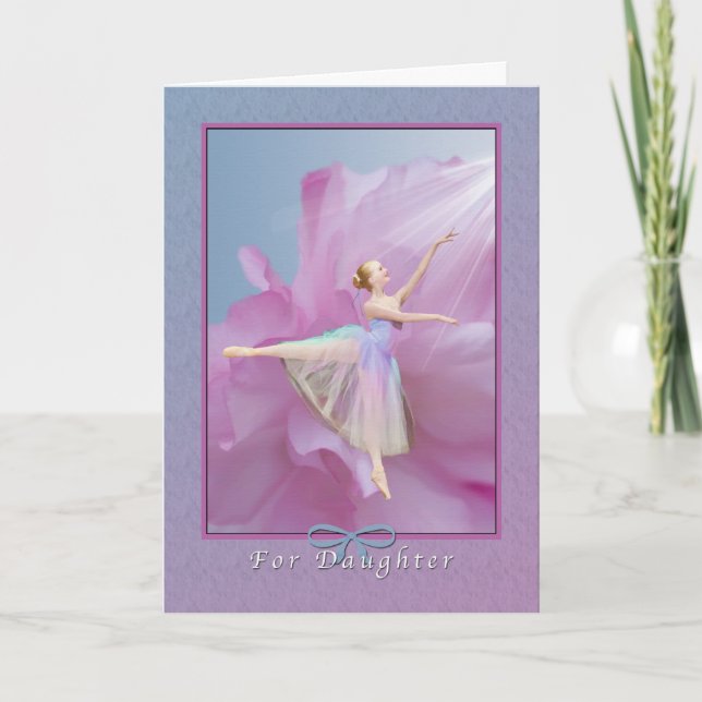 Geburtstag, Tochter, Ballerina in Arabesque Karte (Vorderseite)
