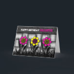 GEBURTSTAG - TOCHTER - BLACK/WHITE/DAISIES KARTE<br><div class="desc">ZU SENDEN DEN FREUNDEN DIE SPASS-KARTE,  UND FAMILIE - SEHEN SIE AUCH DAS GLEICHE BILD FÜR EINLADUNGEN</div>