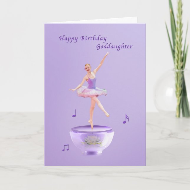 Geburtstag, Tochter, Musikbox Ballerina Karte (Vorderseite)