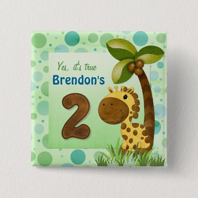 Geburtstag Tots Giraffe Geburtstag Button (Vorderseite)