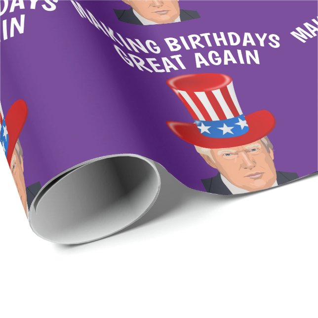 GEBURTSTAG TRUMP-WRAPPING-PAPIER GESCHENKPAPIER (Rolleneckpunkt)