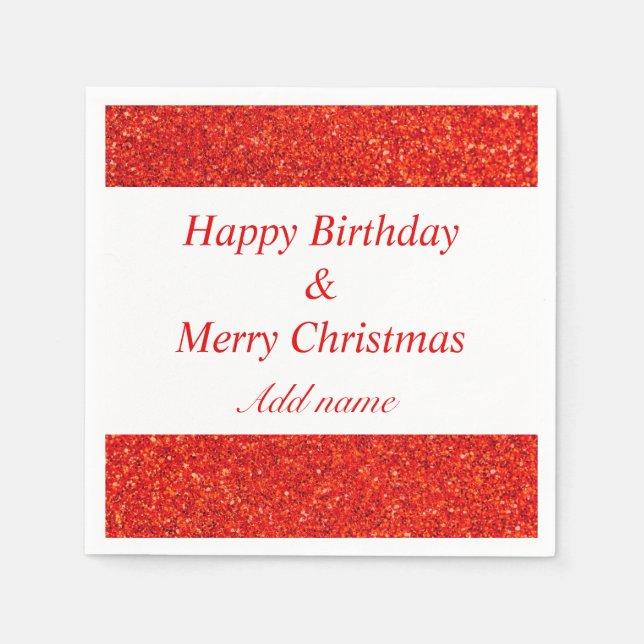 Geburtstag und Weihnachten Serviette (Vorderseite)