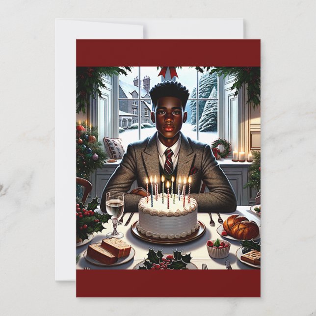 Geburtstag und Weihnachtswünsche Feiertagskarte (Vorderseite)