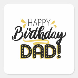 Geburtstag Vater Quadratischer Aufkleber