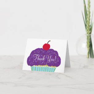 Geburtstag Vielen Dank Lila Cupcake Karte