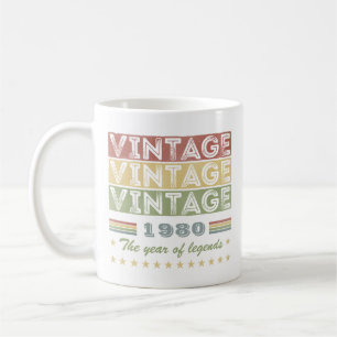 Geburtstag Vintag 1980 Jahr der Vermächtnisse Kaffeetasse