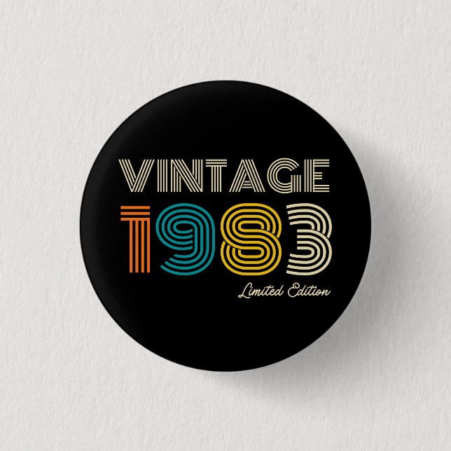 Geburtstag Vintag 1983 Limited Edition Button (Vorderseite)