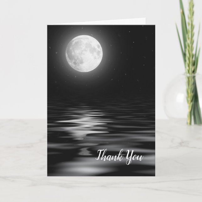 Geburtstag Vollmond auf Wasserkarte Karte (Vorderseite)