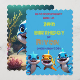 Geburtstag von Babyhai Einladung