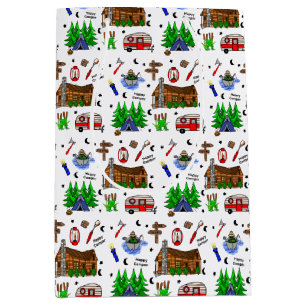 Geburtstag von Camping oder Mittelwesten Mittlere Geschenktüte