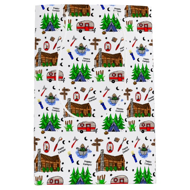 Geburtstag von Camping oder Mittelwesten Mittlere Geschenktüte (Vorderseite)