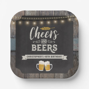 Geburtstag von Cheers und Biers Pappteller