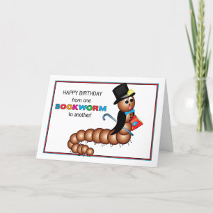 Geburtstag von einem Buchwurm zum anderen Karte