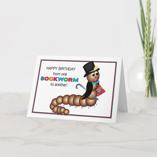 Geburtstag von einem Buchwurm zum anderen Karte (Vorderseite)
