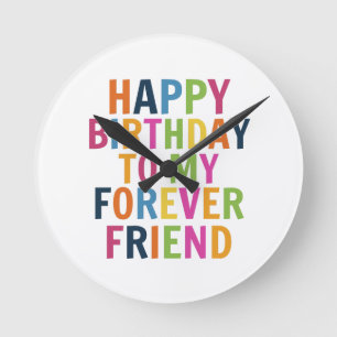 Geburtstag von Freunden Runde Wanduhr