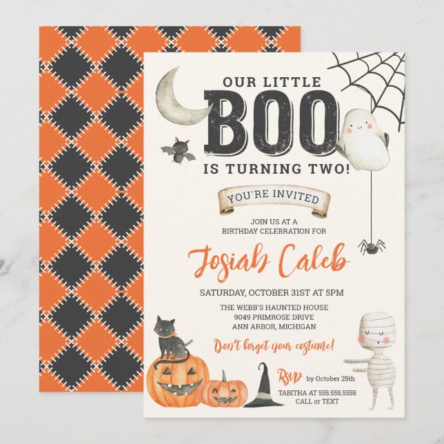 Geburtstag von Little Boo Children Einladung (Vorne/Hinten)