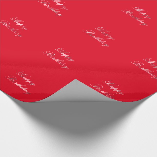 Geburtstag, weiß auf roter Geschenkverpackung Geschenkpapier (Ecke)