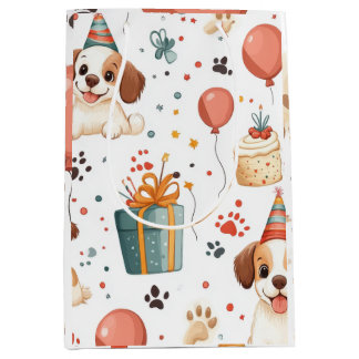 Geburtstag Welpengeschenktasche Mittlere Geschenktüte