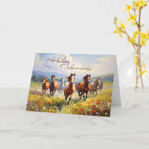 Geburtstag Wilde Pferde Wildblumenwiese Karte
