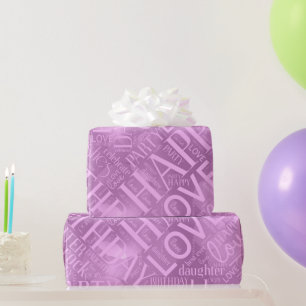 Geburtstag Word Cloud-Tochter Orchid ID272 Geschenkpapier