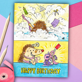 Geburtstag Wrapping Desaster Postcard von N. Janes Postkarte