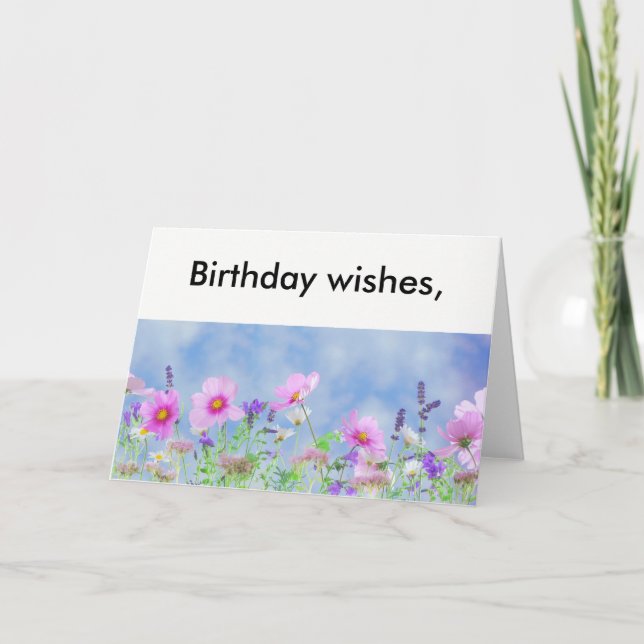 Geburtstag wünscht Blumenkarte Feiertagskarte (Vorderseite)