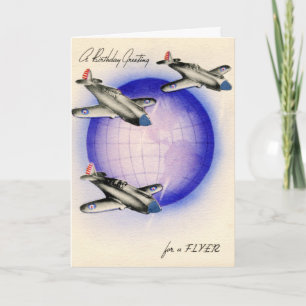 Geburtstag wünscht eine Vintage Pilotenkarte Karte