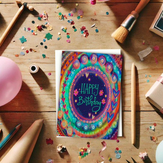 Geburtstag wünscht "Inspirivity" bunten Spaß Karte (Von Creator hochgeladen)
