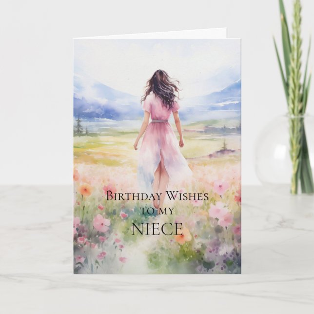 Geburtstag wünscht sich meine Nichte Karte (Vorderseite)