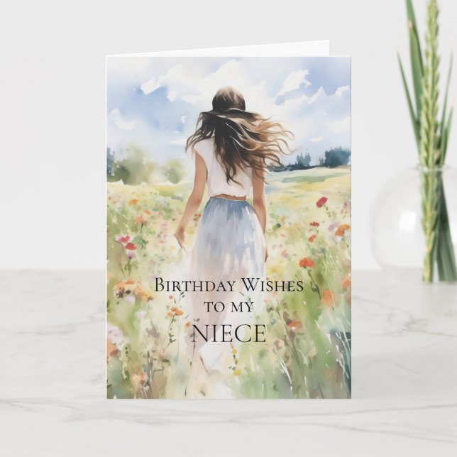 Geburtstag wünscht sich meine Nichte Karte (Vorderseite)