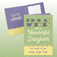 Geburtstag wünscht Tochter lila grün
