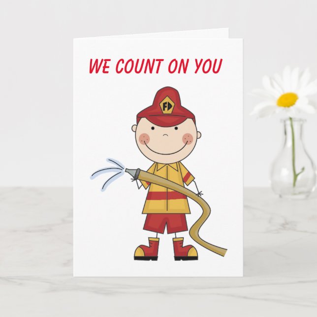 **GEBURTSTAG WÜNSCHT UNSERE LIEBLINGSFIREMAN**-KAR KARTE (Kleine Pflanze)