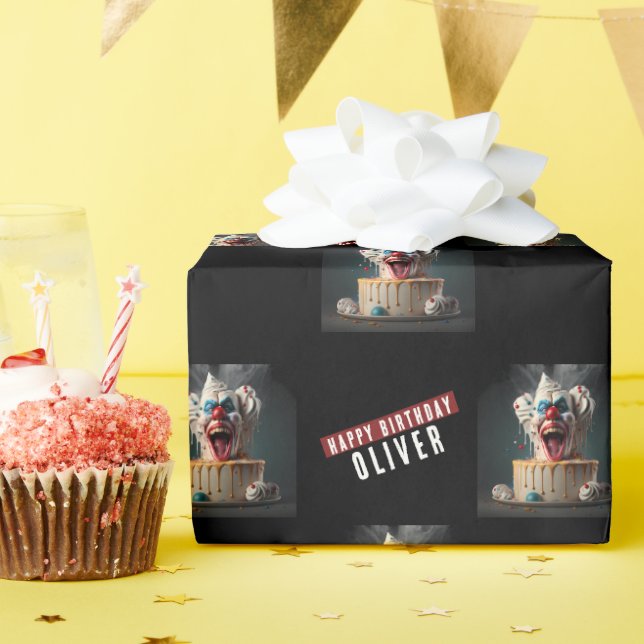 Geburtstag zum Thema beängstigend Clown Geschenkpapier (Geburtstagsparty)