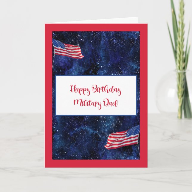 Geburtstag zum Vater beim Militär Karte (Vorderseite)