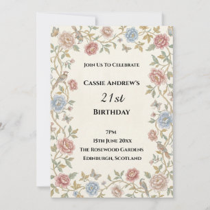 Geburtstag zum Vintage-Blumen-Jubiläum Einladung
