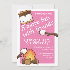 Geburtstage machen Spaß mit Freunden Marshmallow Einladung