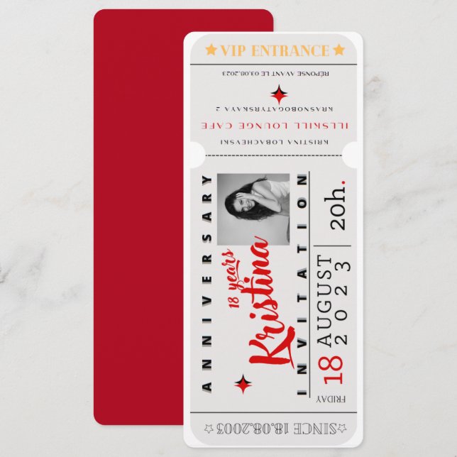 GEBURTSTAGLICHE EINLADUNG (Vorne/Hinten)