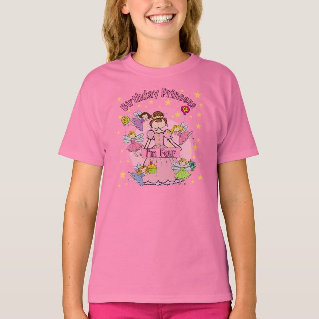 GeburtstagPrinzessin Ich bin vier T - Shirt und Ge (Vorderseite)