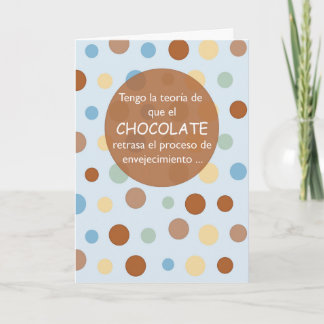 Geburtstags-alterndes Spanisch, Schokoladen-Spaß Karte